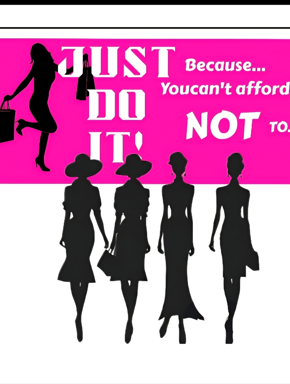 Graphic Pink & Black 'Just Do It' Fashion Silhouette Wall Art